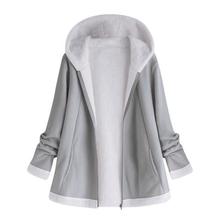 women's autumn jacket Winter warm solid Plush Hoodie Coat