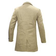 Wollen Long Coat For Men Slim Fit Cream Color