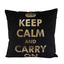 'Keep Calm And Carry On' Printed Square Shape Cushion With Cover