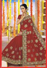 Rose Red Georgette Saree