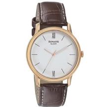 Sonata 7128SL03 Sleek White Dial Analog Watch For Men- Brown