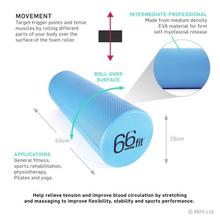 66fit EVA Foam Roller & DVD - Blue - 15cm x 45cm