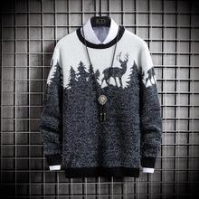 High Quality Knitted Sweater Men With Deer Pullover