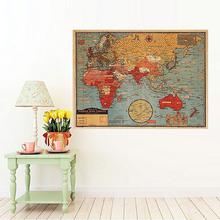 Kraft paper Antique World Map Vintage Style Retro Home Décor