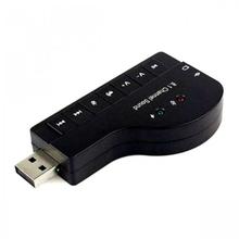 Black USB 2.0 HiFi Magic Voice 8.1 Channel Audio Sound Card Earphone Adapter