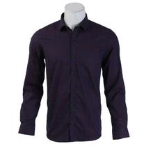 Turtle Dark Purple Checkered Full Sleeve Formal Shirt For Men - 52588