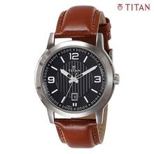 Titan 1730SL02  Neo Analog Black Dial Watch For Men- Brown/Black