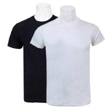 Pack Of Two Solid T-Shirt For Men-(Black/White)