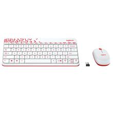 LOGITECH DESKTOP MK240 NANO WIRELESS COMBO WHITE / VIVID RED (920-008201)