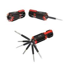 6 In 1 Multi-Function Screw Driver Kit- 6 LED Torch Light Tools Set