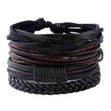 Retro Style Leather Bracelet Men's Bracelets For Men Pulseira Masculina Charm Jewelry Handmade Bracelet Boyfriend Gifts