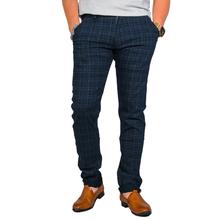 Virjeans Stretchable Cotton Check Chinos Pant for Men (VJC 713) Blue