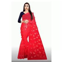 Butterfly Saree With Blouse-Red