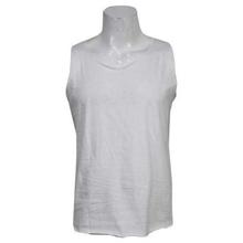 White Solid Tank Top For Men