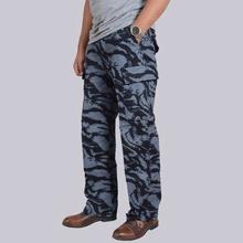 Celestial Blue Printed Combat Pants For Men - A4