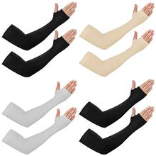 Let's Slim Arm Sleeves UV Sun Protection Arm Cover Sleeves Cooling Long Sleeves Universal Fit for Men  (Black).