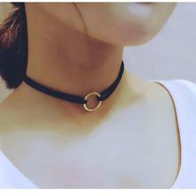 New Leather Choker Charm Necklace Vintage Hippy Chocker Leather Necklace