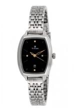 Titan Stainless Steel Strap Analogue Display Black Dial Watch for Women 2571SM02