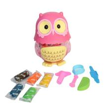 Multicolored Owl Figured Clay Dough Box For Kids - TK355