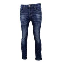 Blue Ripped Washed Skinny Jeans For Men