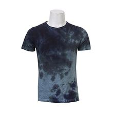 Grey/Black Round Neck 100% Cotton Tie Dye T-Shirt For Men