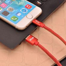 PTron Indigo USB Lightning Cable Jeans Cloth Sync Data Cable Charger For IOS Smartphones (Red)