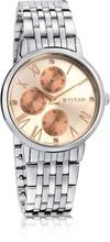 Titan 2569KM01 Neo Rose Gold Dial Multifunction Watch For Women - Silver
