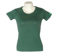 Green Cotton Solid T-Shirt For Women