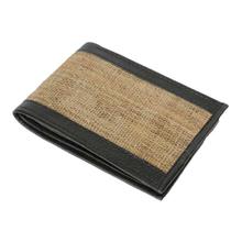 Black/Beige Synthetic/Nettle Wallet For Men