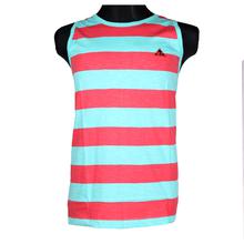 Red /sky blue  striped Tank Top for Men