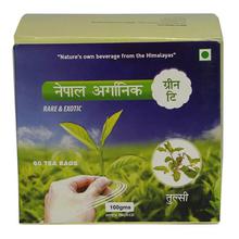 Nepal Organic Green Tea Tulsi Flavor 50 Tea Bags -100 Grams