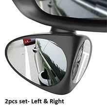 2 Pcs Binocular Auiliary Mirror Rotatable Adjustable Blind Spot Mirror Wide Angle Mirror Front Wheel Car Rear View Mirror ( Right & Left Mirror )