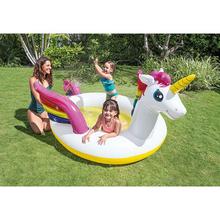 Intex Mystic Unicorn Inflatable Spray Pool, 107" X 76" X 41", For Ages 2+