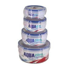 Prime Houseware Lock It Aqua Clear Round Container (100 ml, 150 ml, 300 ml, 600 ml)-4 Pcs