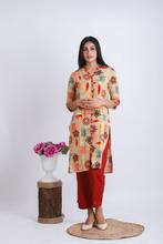 Pkshee Printed Rayon Kurta and Pant Set for Women