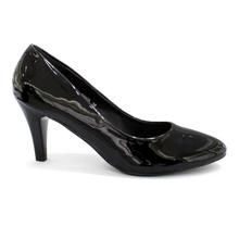 DMK Black Shiny Pump Heel Shoes For Women - 98605