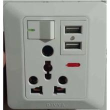 10A USB Power Wall Socket Power Panel Receptacle - White