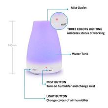 100ml Aroma Essential Oil Diffuser Ultrasonic Air Humidifier with 7