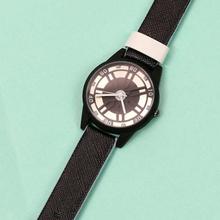 Black/White Round Dial Trendy Analog Unisex Watch