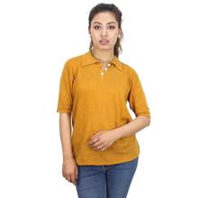 Turmeric Yellow Polo Shirt  For Women