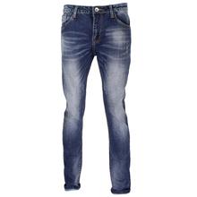 Hardik's Sky Blue Stone Washed Distress Jeans Pant for Men