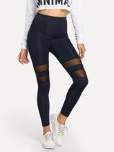 Mesh Contrast Skinny Leggings