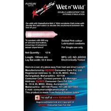 KamaSutra Pleasure Series Wet and Wild Condoms , Double Lubrication with Dotted Texture-Pack of 12-Model KS-WW