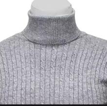 Grey High Neck Sweater For Men