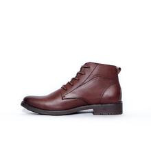 Caliber Men Lace Up Boots – Wine Red