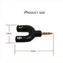 Y Shape 3.5mm Audio Jack To Headphone Microphone Splitter Converter Adaptor- Assorted Color