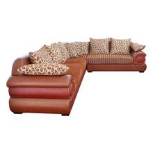 Sunrise Furniture HS-03 L-Shape Wooden Sectional Sofa - Maroon/Brown