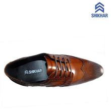 Shikhar Brogue Wingtip Leather Shoes For Men (1721)- Brown