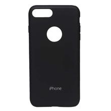 Black Solid Silicone Phone Cover For iphone 8