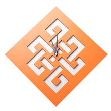 Orange Endless Knot Elegant Analog Wall Clock